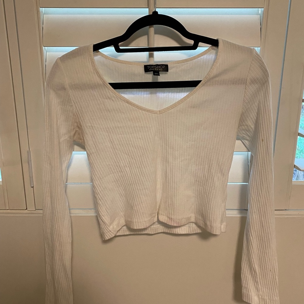Topshop cropped ribbed top